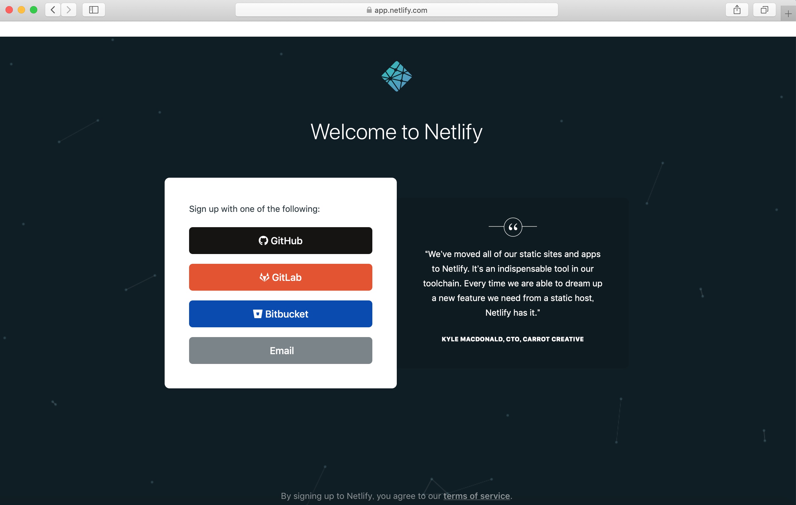 Netlify Sign Up